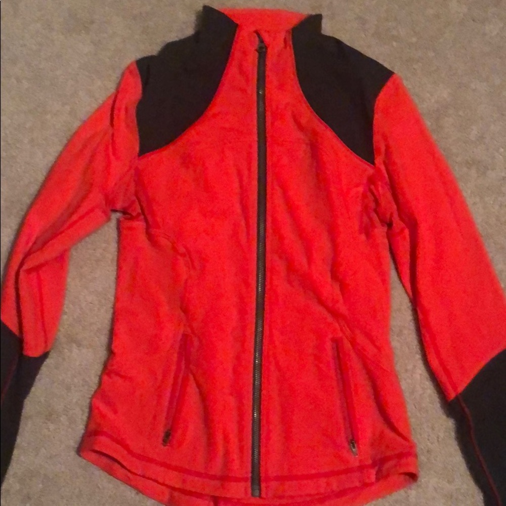 Red and black lululemon define jacket